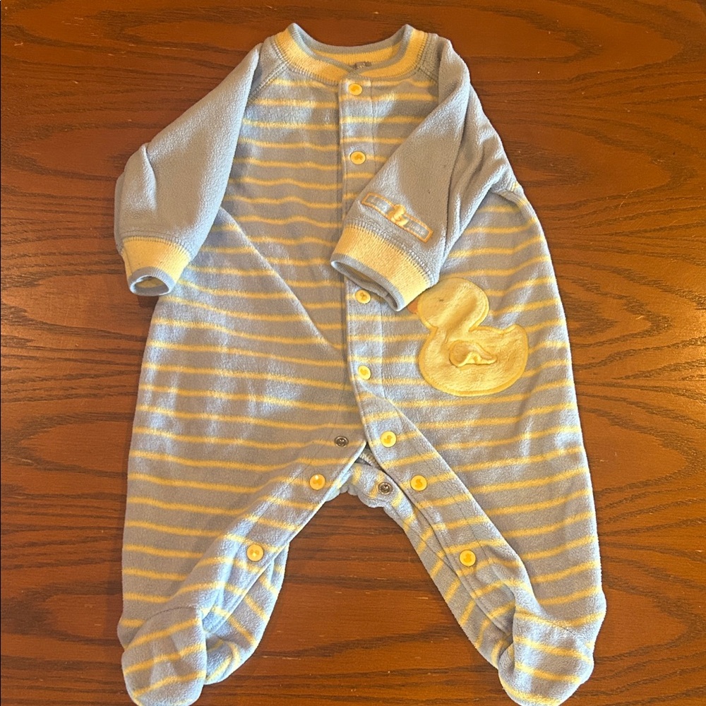 Carter's Blue and Yellow Striped Duck Footie
